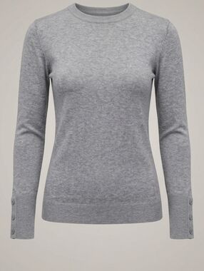 Pulse Boutique Women's Heather Gray Crew Neck Sweater